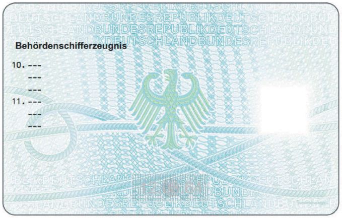 Anlage 25 Anlagen BinSchPersV - Rückseite Muster Behördenschifferzeugnis Anlage 25 Anlagen BinSchPersV - Rückseite Muster Behördenschifferzeugnis