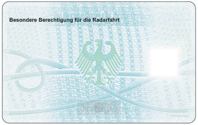 Anlage 29 Anlagen BinSchPersV - Rückseite Muster für die besondere Berechtigung für Radar als gesonderte Karte bei Sportbootführerscheinen Anlage 29 Anlagen BinSchPersV - Rückseite Muster für die besondere Berechtigung für Radar als gesonderte Karte bei Sportbootführerscheinen